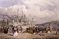 'Southampton Docks' - watercolour from the Route of the Overland Mail to India