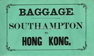 P&O Baggage label for the Southampton to Hong Kong service