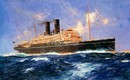 KAISAR-I-HIND at sea, painted in oils by Charles Edward Dixon, c.1914