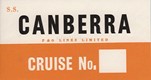 Gummed baggage label designed for use on CANBERRA