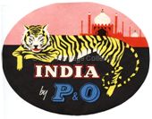 Baggage Label - "India by P&O"