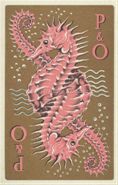 P&O Playing card with Seahorse design