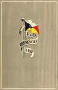 P&O Passenger List for ARCADIA, 1957