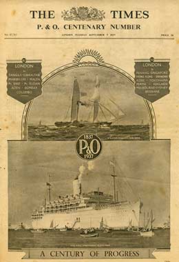 'The Times P&O Centenary Number', published on 7th September 1937