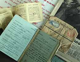 Service record, ration coupons and wartime ephemera