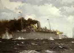 RAWALPINDI under fire in the North Atlantic, 23rd November 1939