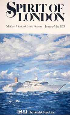 SPIRIT OF LONDON cruise brochure from 1973