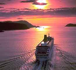 ORIANA sailing into the sunset