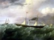 ROYAL TAR in rough seas, painted in oils by Stephen D. Skillett, 1838
