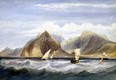 Off the coast of Aden, painted in watercolours by Andrew Nicholl, c.1847