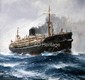 'BARRABOOL in heavy seas' painted in gouache by Jack Spurling, 1923