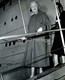 Lady Churchill disembarking STRATHEDEN after a holiday to Ceylon in 1956