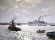 HIMALAYA leaving Tilbury for the last time in 1969, painted by William Eric Thorp