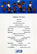 Children's Tea Party menu from CANBERRA