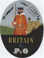 Baggage Label - "Britain by P&O"