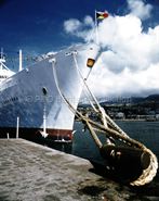 CANBERRA moored at Madeira