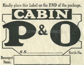 P&O Cabin Baggage Label